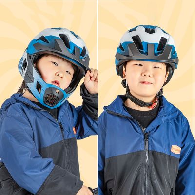 2. Kask rowerowy Rockbros TS-61 10110061002 dziecięcy z odpinaną szczęką rozmiar M (54-57) - niebieski