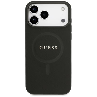 3. Etui Guess Saffiano Classic Logo MagSafe na iPhone 17 Pro Max - czarne