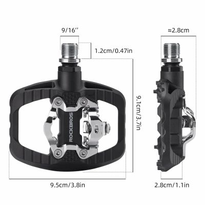 2. Pedały rowerowe Rockbros PD303 platformowe half-lock - czarne