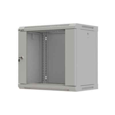 2. Szafa instalacyjna rack wisząca 19" 9U 540x350 szara drzwi przeszklone LANBERG (FLAT PACK)
