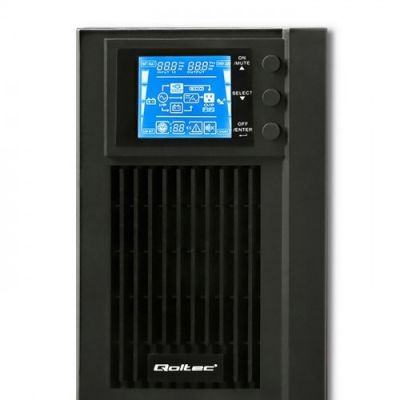 11. Qoltec 53042 zasilacz UPS Podwójnej konwersji (online) 1 kVA 800 W 2 x gniazdo sieciowe