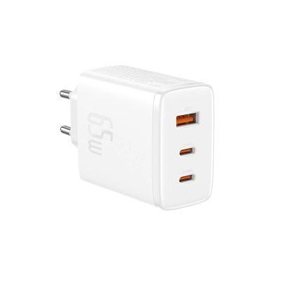 3. Ładowarka GaN Baseus Cube Pro 65W 2x USB-C USB-A - biała