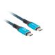 3. LANBERG KABEL USB-C M/M USB4 0.5M 240W 8K 60HZ CZARNO-NIEBIESKI