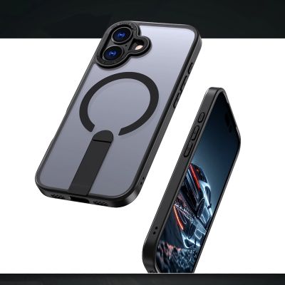 6. Etui Hybrid Armor X na iPhone 17 z podstawką kompatybilne z MagSafe - czarne