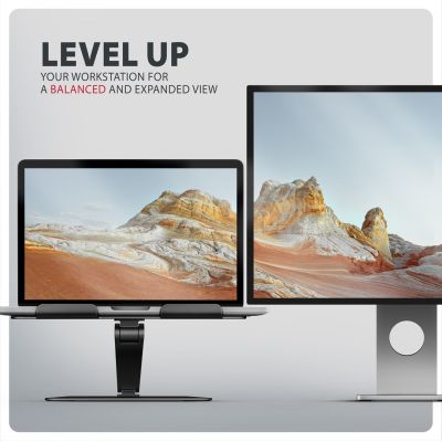 7. Axagon STND-LQB Laptop-Ständer, Doppelgelenk, höhenverstellbar, faltbar Podstawka pod notebooka i tablet Czarny 43,9 cm (17.3")
