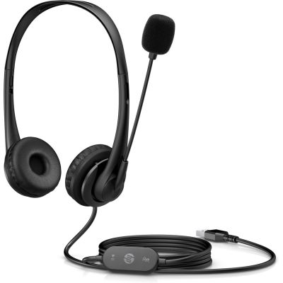 3. Słuchawki z mikrofonem HP Stereo USB Headset G2 przewodowe czarne 428H5AA