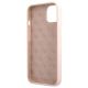 6. Etui Guess Silicone Script Gold Logo MagSafe na iPhone 13 - jasnoróżowe