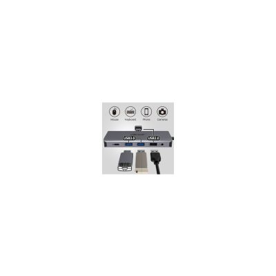 14. Acer 12-in-1 Type-C Dongle Przewodowa USB 3.2 Gen 1 (3.1 Gen 1) Type-C Srebrny