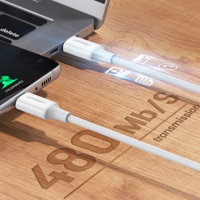5. Kabel Ugreen US264 60519 USB-C / USB-C PD QC AFC 1.5m - biały