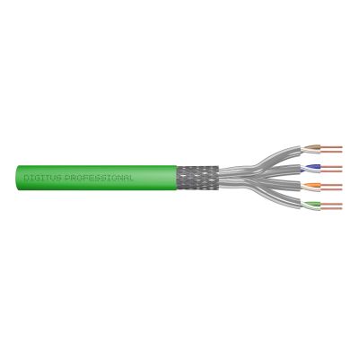9. Kabel instalacyjny DIGITUS kat.8.2, S/FTP, Dca, AWG 22/1, LSOH, 500m, zielony, szpula