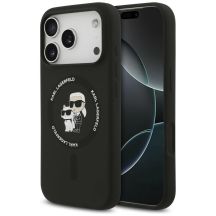 Etui Karl Lagerfeld Silicone Karl&Choupette Ring MagSafe na iPhone 18 Pro Max / iPhone 17 Pro Max - czarne