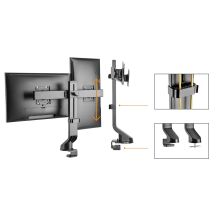 Uchwyt na dwa monitory / podwójny 17"-27" 14kg Maclean MC-854 VESA 75x75 100x100 pasuje do MC-848 i MC-849