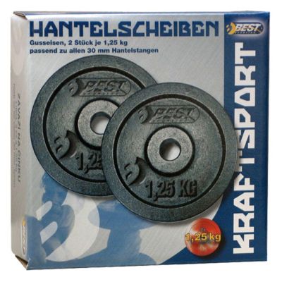7. OBCIĄŻENIE ŻELIWNE CZARNE 2x1,25 KG BEST SPORTING fi 30mm