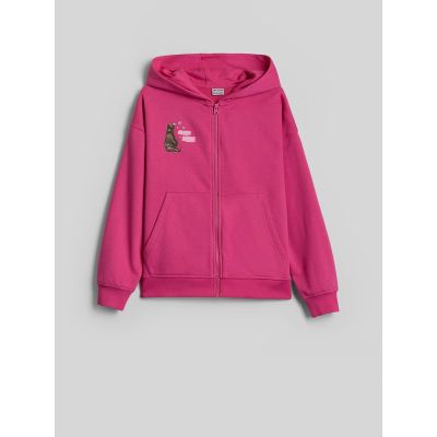 8. Bluza dresowa loose z kapturem dziewczęca 4F 4FJKAW26TSWSF3137-54S