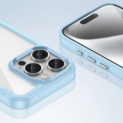 6. Etui Outer Space Case na iPhone 16e / 17e pokrowiec z elastyczną ramką - niebieskie