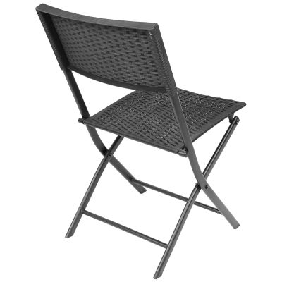 13. ZESTAW MEBLI BALKONOWYCH STÓŁ 58X58X70CM I 2 KRZESŁA CZARNY