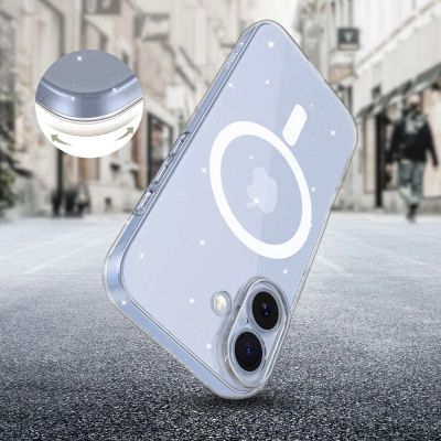 5. Etui Tech-Protect FlexAir MagSafe na iPhone 17- przezroczysto-brokatowe