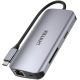 14. UNITEK AKTYWNY HUB USB-C 2X HDMI, CZYTNIK SD, 4K, RJ-45, PD 100W, 5 GBPS