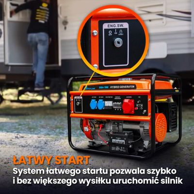 6. Extralink Agregat prądotwórczy EGH-7000 hybrydowy, 7kW