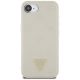 3. Etui Guess Grained Hot Stamp Peony Triangle Logo MagSafe na iPhone 16e - beżowe