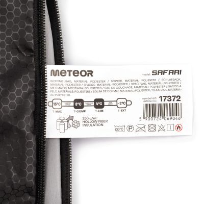 10. Śpiwór Meteor Safari R szary/czarny