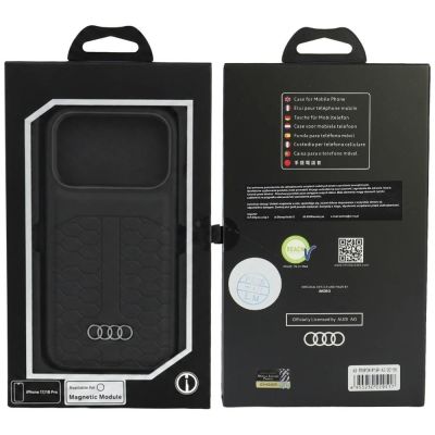 5. Etui Audi Leather Case MagSafe na iPhone 18 Pro / 17 Pro - czarne