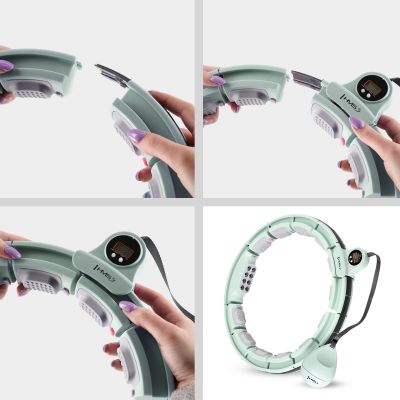 12. Hula Hop HMS HHM13 z magnesami, obciążeniem i licznikiem zielony