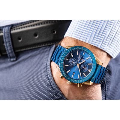 3. Zegarek Męski Giewont Chronograph Sapphire Niebiesko Miedziany GW8720-B5