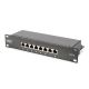 44. Zestaw sieciowy 10 cali: szafa wisząca 9U, półka, listwa zasilająca, 8-port switch, panel kat.6, czarny