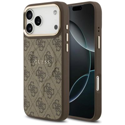 Etui Guess 4G PU Classic Logo MagSafe na iPhone 17 Pro Max - brązowe