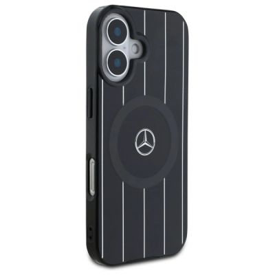 4. Etui Mercedes MB Double Layer Crossed Lines MagSafe na iPhone 16 - czarne