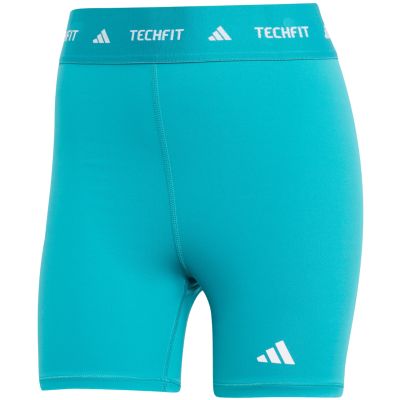 8. Spodenki damskie adidas Techfit turkusowe JW7561