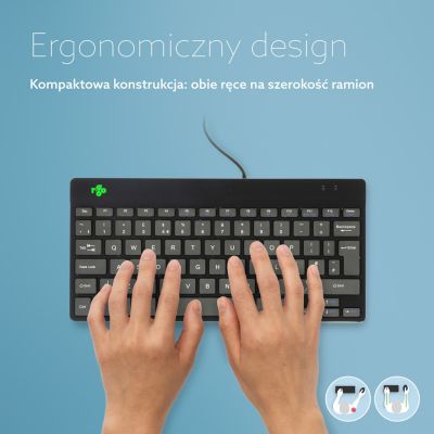 5. R-Go Tools Ergonomiczna R-Go Compact Break klawiatura, z oprogramowaniem do robienia przerw, QWERTY (UK), przewodowa, czarna