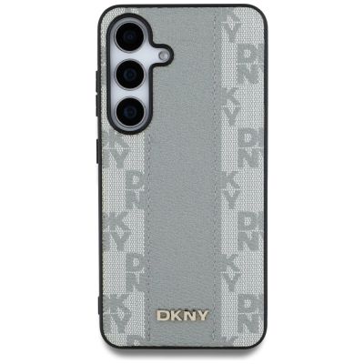 3. Etui DKNY Leather Checkered Pattern MagSafe do Samsung Galaxy S25 taupe
