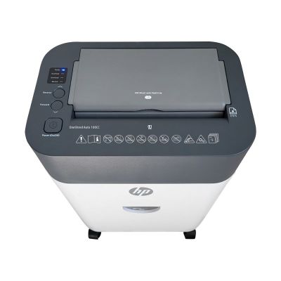 21. HP Niszczarka ONESHRED Auto 100CC, biało-szara