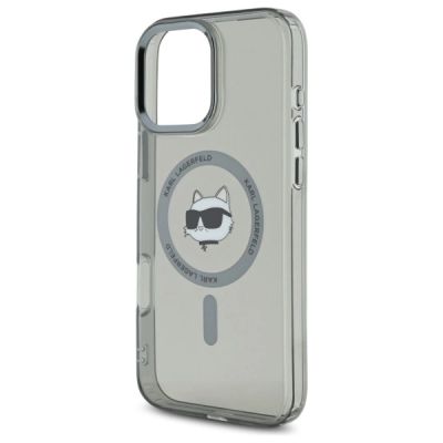 6. Etui Karl Lagerfeld IML Metal Choupette Head MagSafe na iPhone 16 Pro - czarne