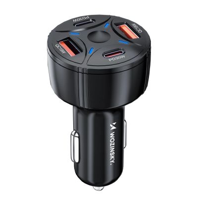 2. Ładowarka samochodowa Wozinsky WLS-04 60W 2xUSB-C 2xUSB-A - czarna
