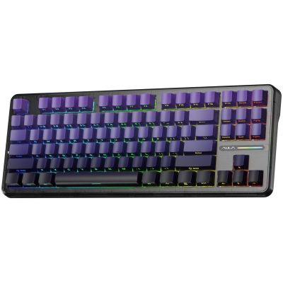 3. Klawiatura gasket F87 Pro Purple Black Gradient GrayWoodV4 switch RGB AULA