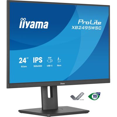 4. iiyama ProLite XB2495WSC-B1 monitor komputerowy 61,2 cm (24.1") 1920 x 1200 px WUXGA LED Czarny