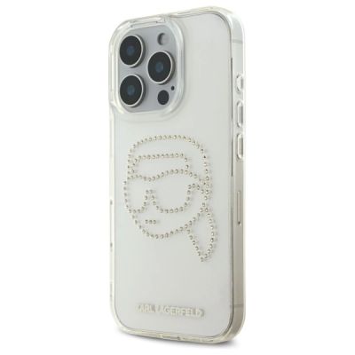 2. Etui Karl Lagerfeld IML Rhinestones Karl Head na iPhone 16 Pro - przezroczyste