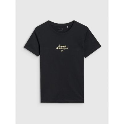 6. T-shirt regular z nadrukiem damski 4F 4FRSS25TTSHF2786-20S