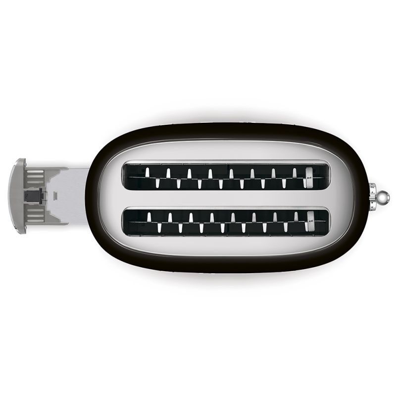 13. Toster Smeg TSF02BLEU czarny 4 kromek, metalowa obudowa