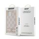 8. Etui DKNY Leather Checkered Mono Pattern & Printed Stripes na iPhone 14 Pro Max - różowe