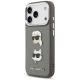 2. Etui Karl Lagerfeld FW Grained Karl & Choupette Heads Pins & Logo na iPhone 17 Pro - szare