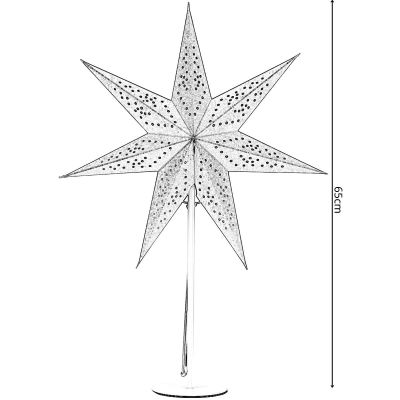 6. LAMPKA STOJĄCA GWIAZDA DEKORACYJNA 65CM E 14 BIAŁA