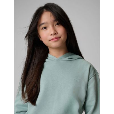 5. Bluza dresowa loose z kapturem dziewczęca 4F 4FJRSS26TSWSF2716-47S