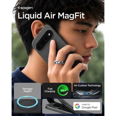 7. Etui Spigen Liquid Air Mag MagSafe na Google Pixel 11 Pro - czarne matowe