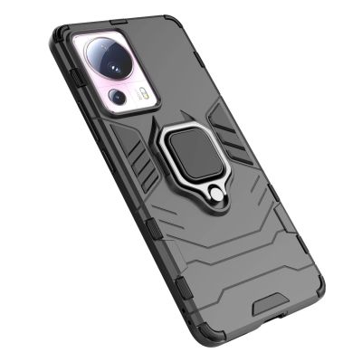 15. Ring Armor etui do Xiaomi 13 Lite pancerny pokrowiec uchwyt magnetyczny ring czarne