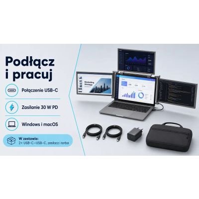 8. EXTRALINK SMART LIFE 16" 2-SCREEN MONITOR FOR LAPTOPS 12" TO 18.5" S11