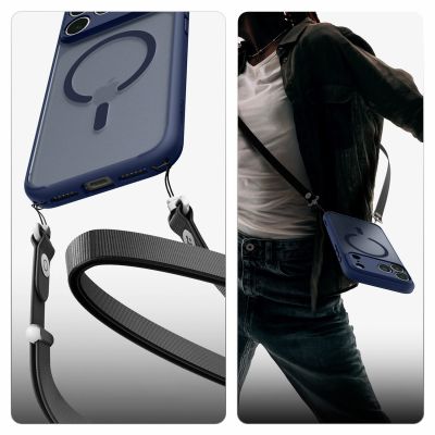 17. Etui Spigen Ultra Hybrid MagSafe na iPhone 18 Pro / 17 Pro - ciemnoniebieskie